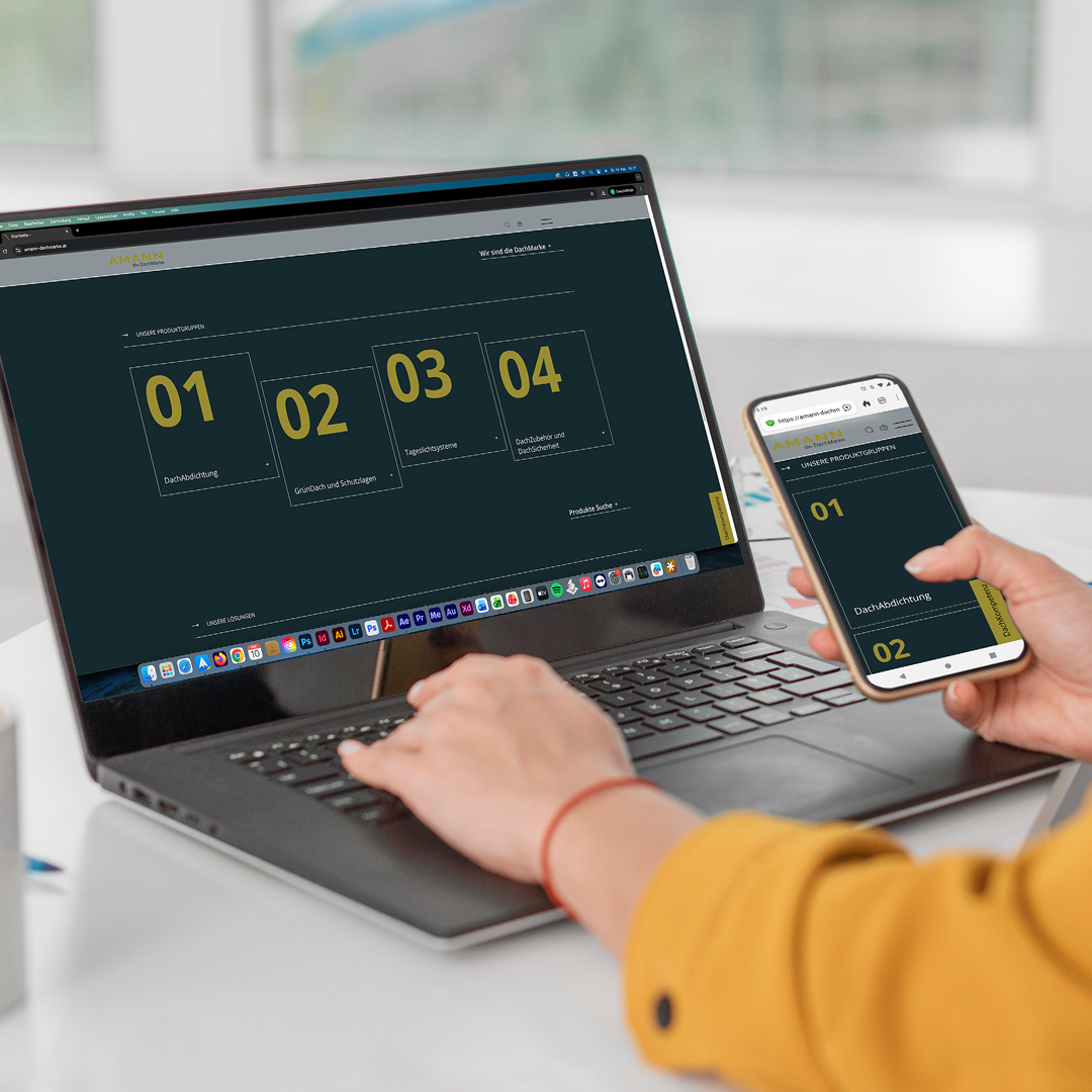 AMANN die DachMarke Website Startseite PC und Smartphone