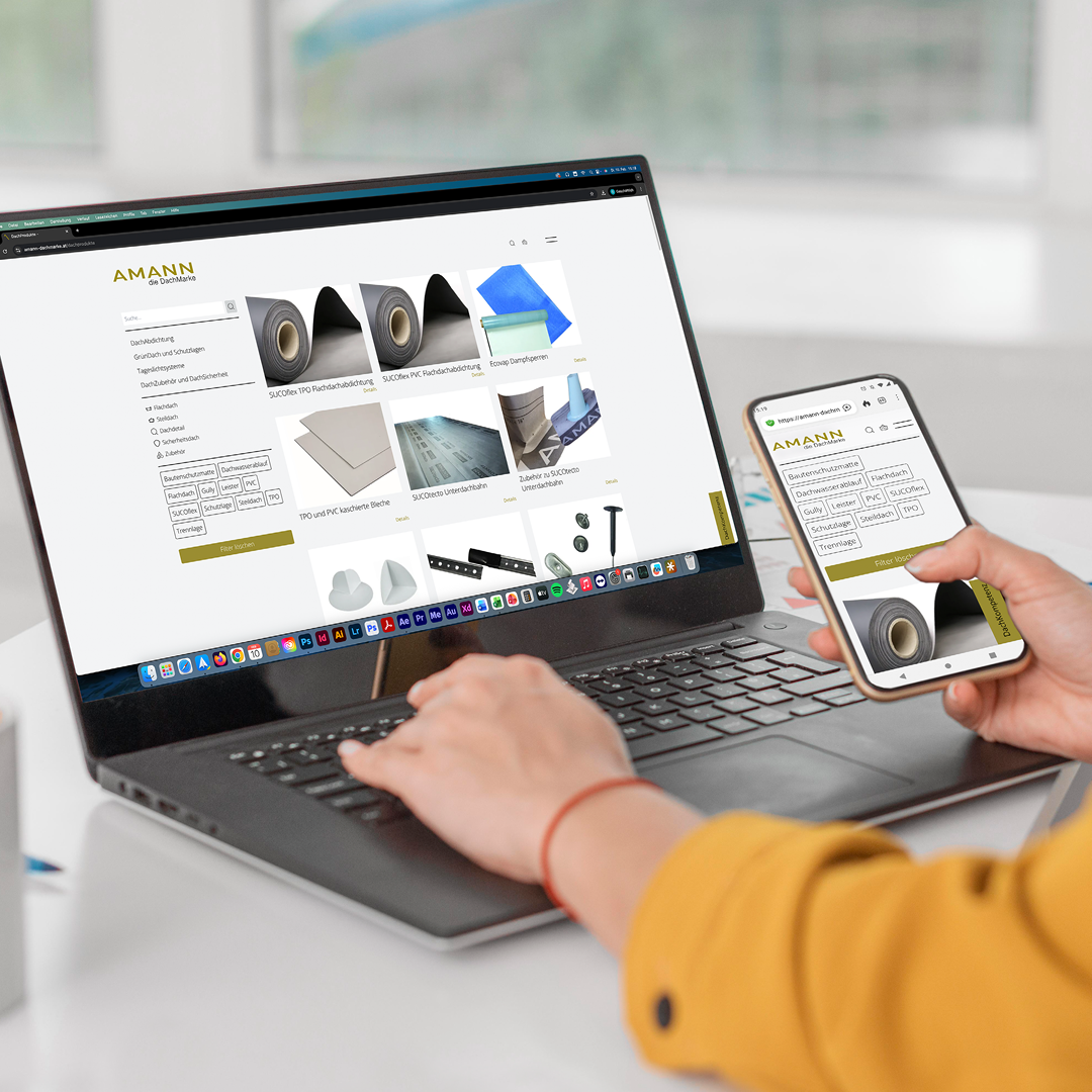 AMANN die DachMarke Website Produkte PC und Smartphone