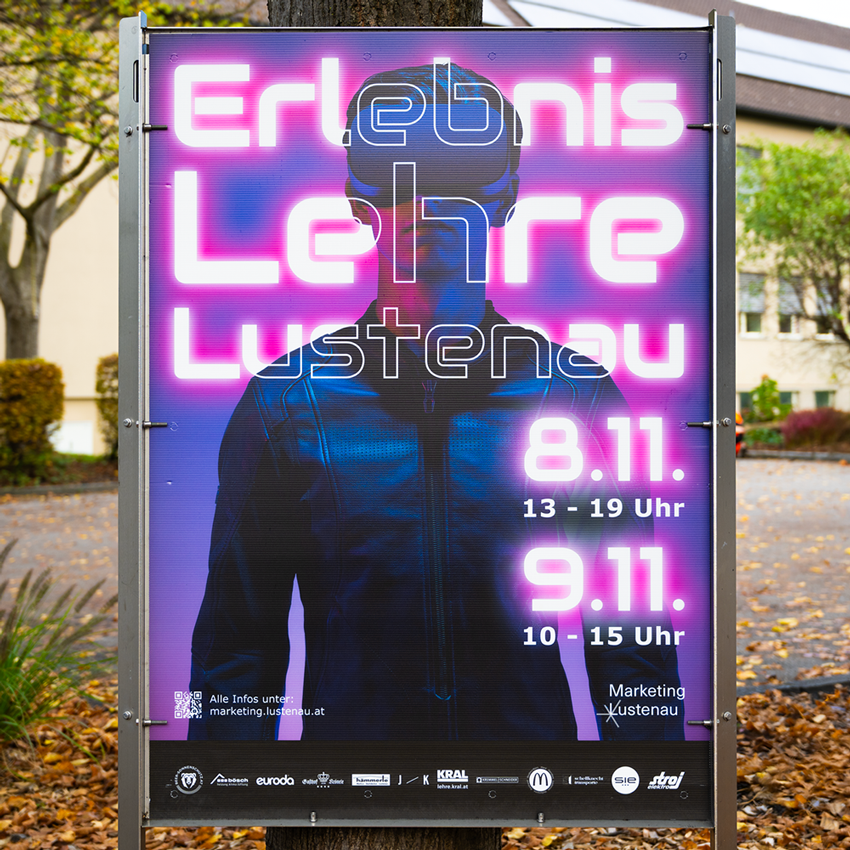 Erlebnis Lehre Lustenau Plakat männliches Sujet