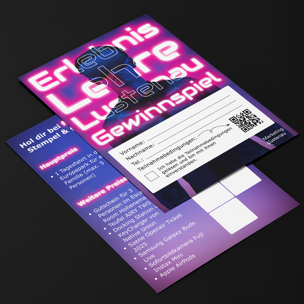 Erlebnis Lehre Lustenau Gewinnspielkarte