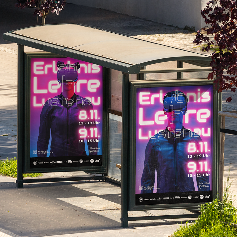 Erlebnis Lehre Lustenau Plakate Bushaltestelle