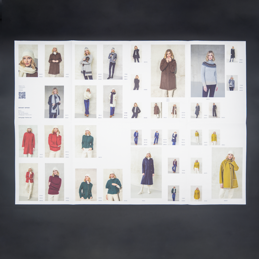 Geiger Fashion Lookbook geöffnet mit der Kollektion