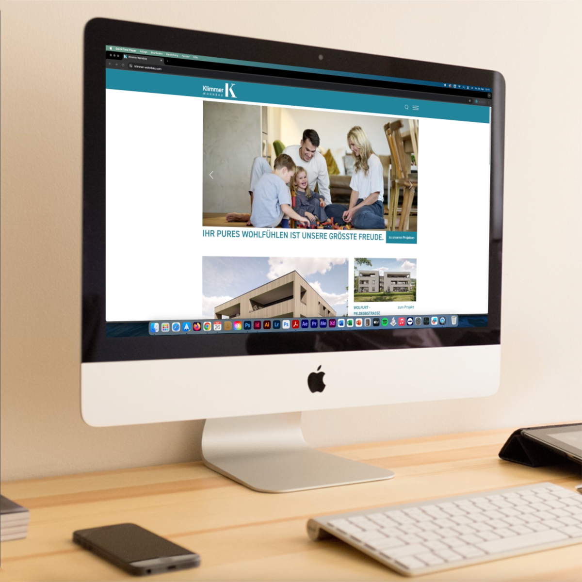 Klimmer Wohnbau Website Startseite